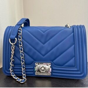 Badgley Mischka Quilting Crossbody with frame cover Vegan NWT